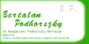 bertalan podhorszky business card